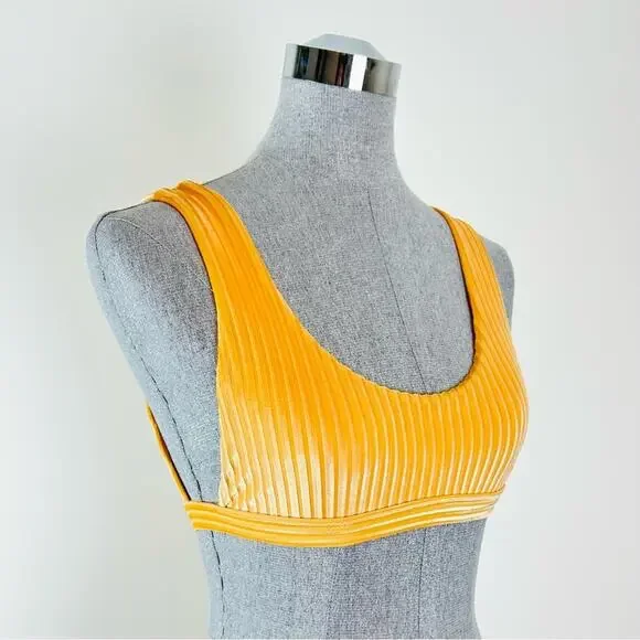 Dippin Daisy's Festival Top Women's Small Soft Orange‎ Ribbed Velvet Stripe - Picture 2 of 11